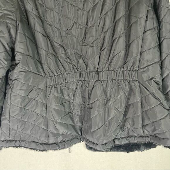 Free Country Jacket Women's Black Cloud Lite Reversible Faux Fur Winter XL Zip - Picture 11 of 12